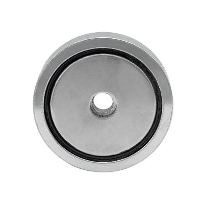 Lav Neodymium Pottemagnet Ø50x10 mm med M8 gevindhul